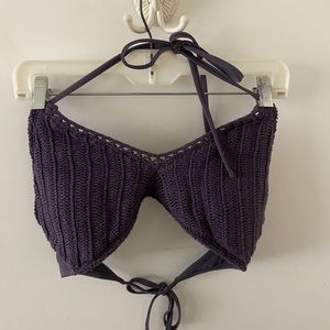 Purple Crochet Bikini Top